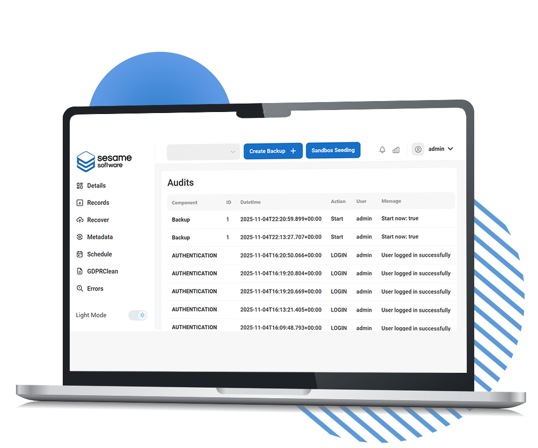 Sesame Software audit trail and history tracking